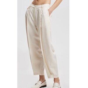 Lattelier Linen Blend Tapered Pants Ivory S